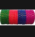 Fancy Women Classic UNBREAKABLE Valvet Glass Bangles 10 Colors set Best for Gift for Girls. 