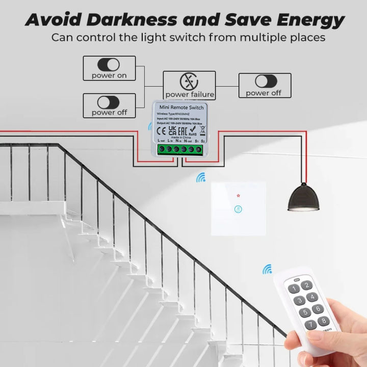 16A%20RF433%20MHz%20Smart%20Switch%20Mini%20DIY%20Wireless%20Remote%20Control%20Light%20Switches%20Relay%20Receiver%20Automation%20Module%20for%20Home%20Led%20Lamp%20-%20Image%204