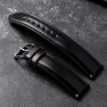 Luxury Leather Handmad Japanese Horse Hip Leather Bracelet 18 19 20 21 22MM Black Vintage Men's Watchband, Vintage Soft Bracelet. 