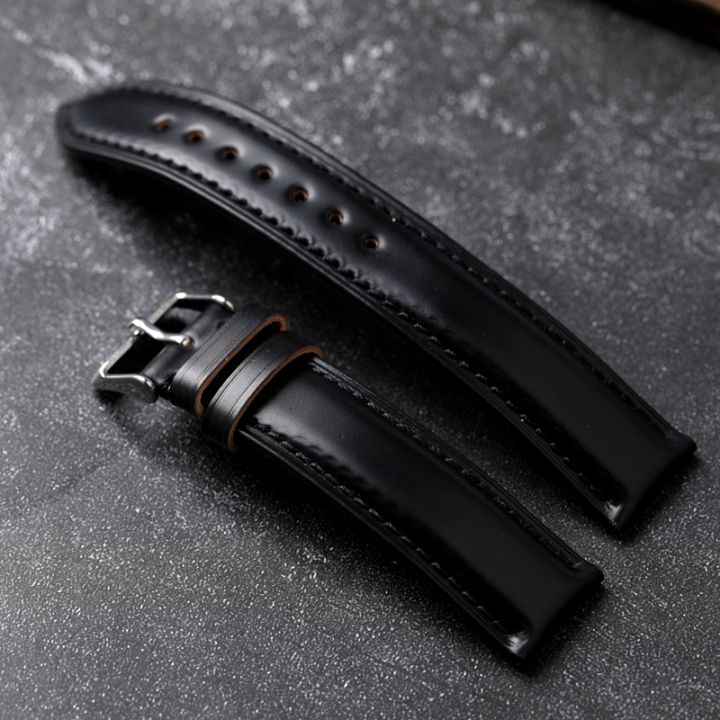 Luxury%20Leather%20Handmad%20Japanese%20Horse%20Hip%20Leather%20Bracelet%2018%2019%2020%2021%2022MM%20Black%20Vintage%20Men's%20Watchband,%20Vintage%20Soft%20Bracelet%20-%20Image%204