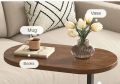 oval sofa side table black & brown. 