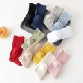3Pairs/Lot Baby Knee High Socks Kids Girls Boys Soft Cotton Long Sock Cute Spanish Stripe Solid Children Socken For 0-8Years. 