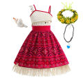 Moana 2 Ocean Adventure Cosplay Dress Kid Princess Vaiana Clothing Toddler Carnival Fancy Pathfinder Beach Frock One Shoulder. 