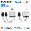 Manhot WiFi Smart Energy Meter Two Way 1, 2 Channel with Current Sensor Clamp For Tuya/Smart Life Monitor Power 80A 110V/240V. 