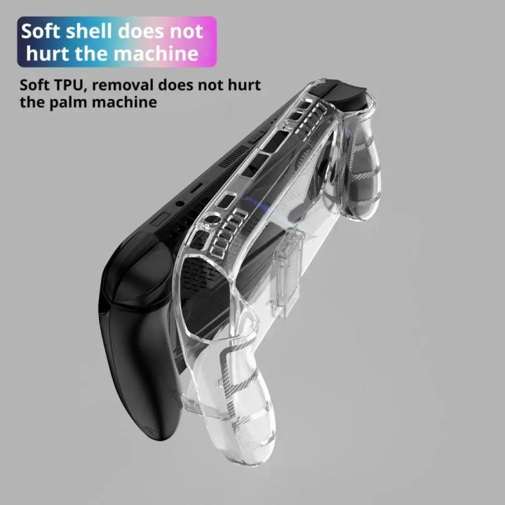 TPU Handheld Game Console Case Transparent Shockproof Protective Shell Ergonomic with Kickstand for ROG Xbox Ally/Ally X