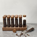 Coffee Beans Storage Tube Single Dose Glass 17g 22g Walnut Based Container With Funnel Espresso Accessories Goods Barista Tools.
