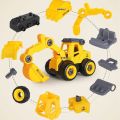 Construction Vehicles Set, 4 Pack DIY Take Apart Toys Construction Trucks with 1 Screwdriver Tools, Kids Building Cars Birthday for Boys Toddlers 3,4,5,6,7. 