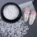 1/2/3boxes Mini 1.5-2mm White Half Round Flat Pearl Beads Nail Charms Decoration Manicure Korean Part Accessories Nail Supplies. 