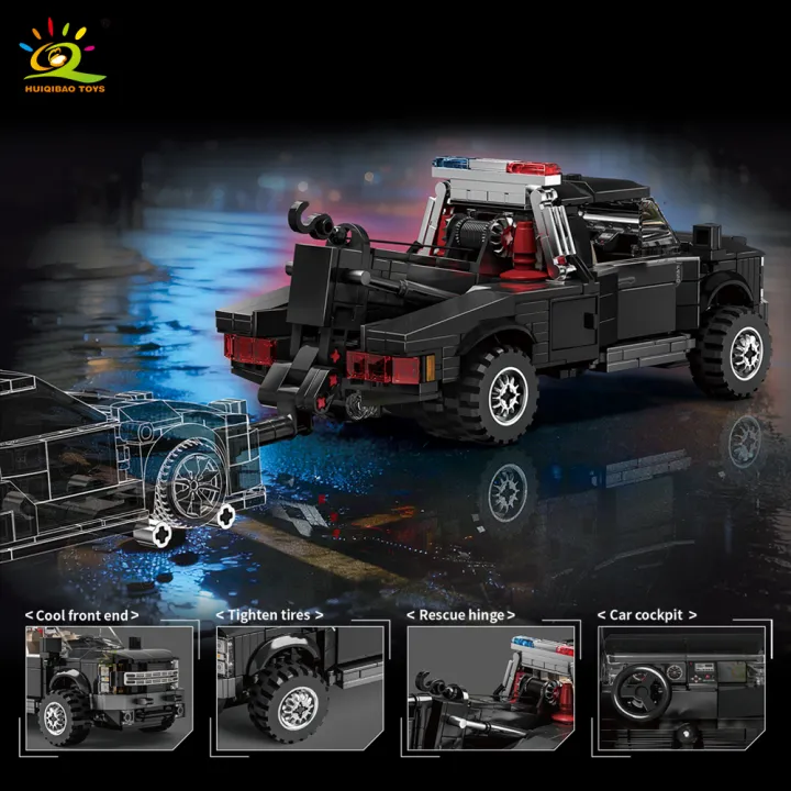 HUIQIBAO%20MOC%20Tow%20truck%20Model%20Building%20Blocks%20City%20trailer%20Bricks%20Toy%20for%20Kids%20Boy%20%20Children%20Adult%20Car%20Set%20home%20Decoration%20-%20Image%203