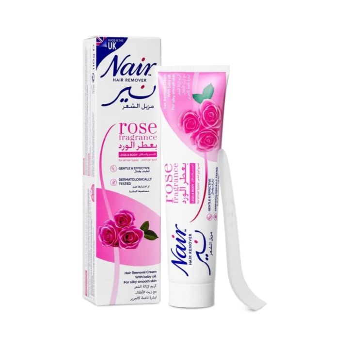 Nair hair removal cream Rose fragrance for silky and smooth skin 110g