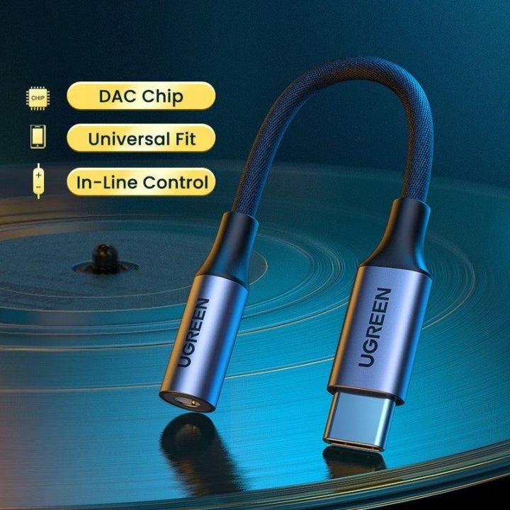 UGREEN%20USB%20C%20to%203.5mm%20Headphone%20Adapter,%20Type%20C%20Dongle%20Audio%20Jack%20Converter%20with%20DAC%20Chip%20Compatible%20for%20Galaxy%20Note20%20Ultra/Note20/S20/Note10/S10,%20Pixel%204%203%202%20XL,%20,%20OnePlus%20and%20More%20-%20Image%205