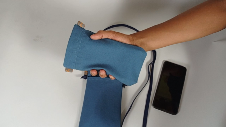 Reusable Small  Storage  Bag for mobile, small tools and multi purpose use.  Cotton Linen  Cosmetic Pouch bag 7.5 Inch.