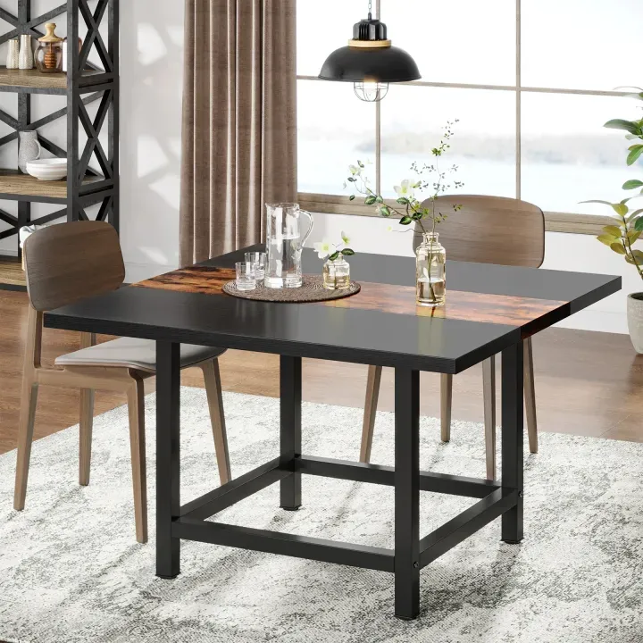 Dining%20Table,%20Rustic%20Square%20Kitchen%20Table%20for%204%20Person,%20Customizable(Customized)%20-%20Image%203