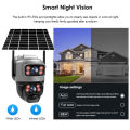 V380 Dual Lens 4G Camera Solar PIR Human Detection Night Vision Waterproof Security Video IP Camara 8MP 4K Battery CCTV Monitor. 