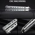 Foldable Comb Stainless Steel Practice Training Butterfly Knife Comb Beard Moustache Brushe Salon Hairdressing Hair Styling Tool. 