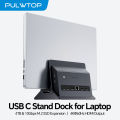 PULWTOP Vertical USB C Docking Station With M2 SSD Enclosure HDMI RJ45 PD For MacBook Pro Air Laptop Devices. 