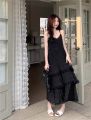 Summer Befree Long Vintage Casual Ruffles Elegant Maxi Strap Camis Silky Beach Lace Elegant Party Dress Vestidos Women.