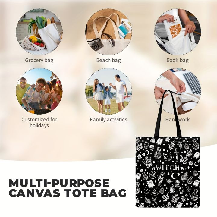 Mystical%20Witch%20Tote%20Bag%20with%20Skull,%20Potion%20&%20Star%20Design%20,%20with%20Fixed%20Shoulder%20Straps%20for%20Halloween%20Parties%20-%20Image%205