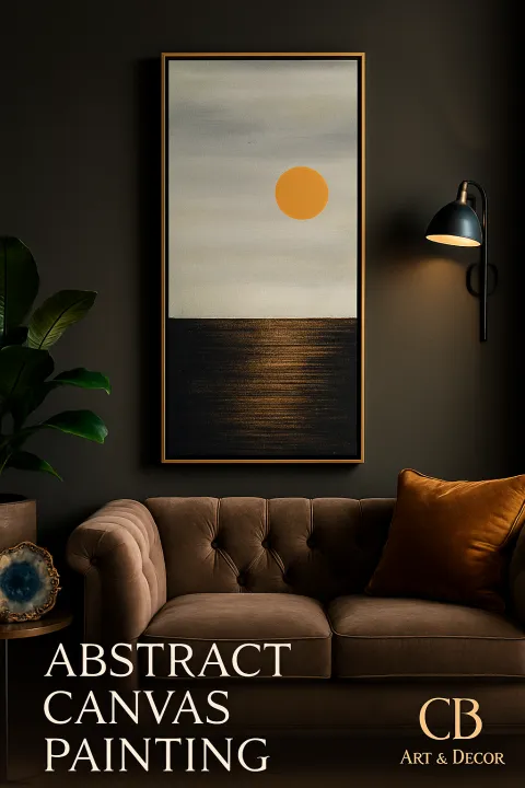 12x30" Textured Canvas Painting Modern, minimal & calming. Golden tones ...