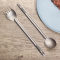 Widesea Camping Titanium Spork  Spoon Outdoor Lightweight Fork Tableware Portable Picnic Hiking Travelling Ultralight Dinnerware. 