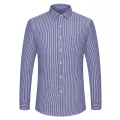 Men Formal Shirt Long Sleeve Office Solid Color Striped Anti-Wrinkle Non-ironing Fashion Business Pocket White Social Shirt 4XL. 