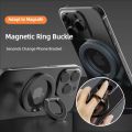 Magnetic Phone Finger Ring Holder Foldable Desktop Stand For Magsafe iPhone 16/15/14/13/12 Pro Max Double-sided Phone Stand.