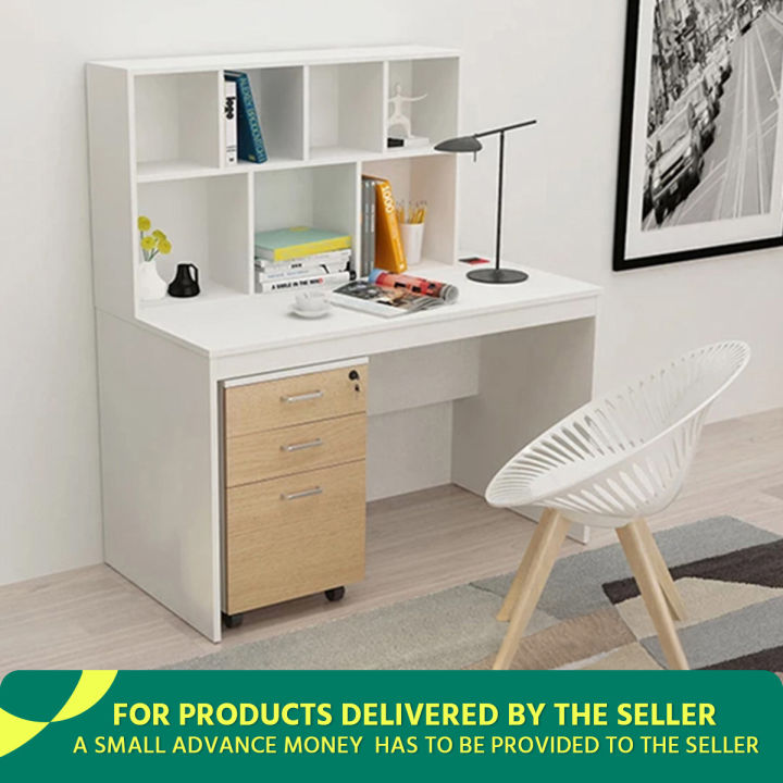 Multipurpose Study Table/Computer Table Study Office Laptop Desk for Home Office/Work Form Home/Reading Table/Laptop Table with Drawer Color Finish (White+Beige) 1 Piece