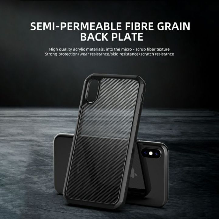 Iphone%20X%20%20Rugged%20Defender%20Carbon%20Fiber%20Texture%20Shockproof%20TPU%20+%20PC%20Case%20-%20Image%205