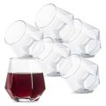 Set Of 6 - Diamond Shape Water Glass Beautiful Design - Anti Rocking Glass - Coffe glass. 