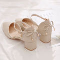 2025 Spring/Summer Hot Sale！Fairy Style Thin-Strap High Heels - Bowknot with Golden Buckle, Comfortable & Versatile. 