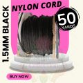 1.5mm Black Nylon Cord Satin String / Glazy Cord for Craft, Chinese Knotting, Necklaces, Bracelet Jewelry Making. 