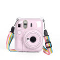 For  Instax Mini 12 Transparent Camera Cover Protective Carrying Bag Cover With Storage Bag With Shoulder Strap. 