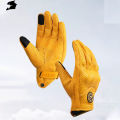 Yellow Motorcycle Breathable Racing Gloves Summer Perforated PU Leather Motocross Glove Men Women Motorcyclist Protected Gloves. 