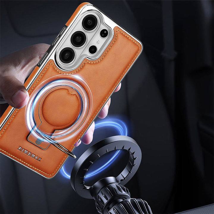Magnetic%20Metal%20Car%20Mount%20Pure%20Leather%20Phone%20Case%EF%BC%8CFor%20%20%20S26%20S25%20S24%20S23%20Ultra%20Plus%20S26%20Edge%20Shockproof%20Phone%20Case%20-%20Image%202