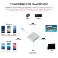 3 IN 1 USB C HUB TYPE-C to HDMI Adapter TYPE C Extension Cable USB 3.0 Converter HDMI-compatible Adapter for PC Laptop Macbook. 