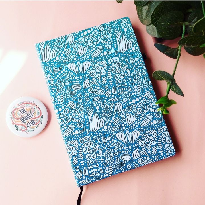 Sky Blue Doodle Journal Dotted or Lined Page Notebook Doodle Diary | Hardcover | Journaling| A5 Size
