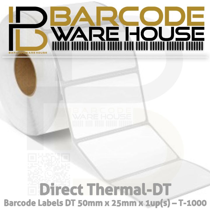 Barcode Labels Direct Thermal DT 50 mm x 25 mm x 1up - T-1000 | Daraz.lk