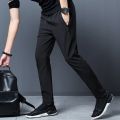 Men's Casual Pants Stretch Slim Fit Elastic Waist Jogger Korean Classic Blue Black Gray Male Brand Trousers Plus Size 4XL 5XL. 