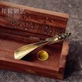 New Style Creative Tea Scoops Shovel Brass Copper Lotus Root Bamboo Tableware Coffee Spoon Pet Ceremony Ice Cream.