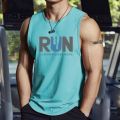 2025 Summer New Trendy Design Printed Sleeveless T-shirt Men's Fitness Training Basketball Tank Top Loose Quick Drying Top.