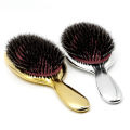 1pc Luxury Gold and Silver Color Boar Bristle Paddle Hair Brush Oval Hair Brush Anti Static Hair Comb Hairdressing Massage Comb.