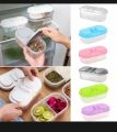 Premium 2 Partition Food Storage Lunch Box | Plastic Airtight Snack Box | Kids School Lunch Box | Vegetable & Fruit Storage Container | Portable Bento Box with Dual Compartments | Durable Kitchen Food Organizer. 