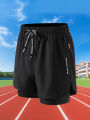 Summer Men Running Shorts Fitness Gym Training 2 in 1 Sports Shorts Quick Dry WorkoutJogging Double Deck Shorts. 