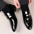 Brand New PU Leather Shoes for Men Casual Business Shoes Office Work Shoes for Male Party Wedding Oxfords Point Toe Loafers. 
