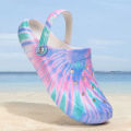 Tie-dye Pattern Clog, Garden Shoes, Lightweight EVA Mules, Non-slip Sandals, Breathable Slip-On Shoes for Indoor Outdoor 666.