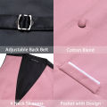 Luxury Men's Vest Pink Waistcoat Tie Bowtie Pocket Square Set Sleeveless Jacket Formal Wedding Suit. 