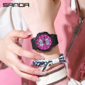 SANDA Hot sale Ms LED Digital Sport Watch Fashion Casual Ladies Dual Display Watch Women Electronics Waterproof Quartz Watches.