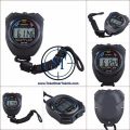 Stopwatch Timer Digital Handheld Black Multi-function Professional Electronic Chronograph Sports Waterproof Stop Watch Including Battery. 