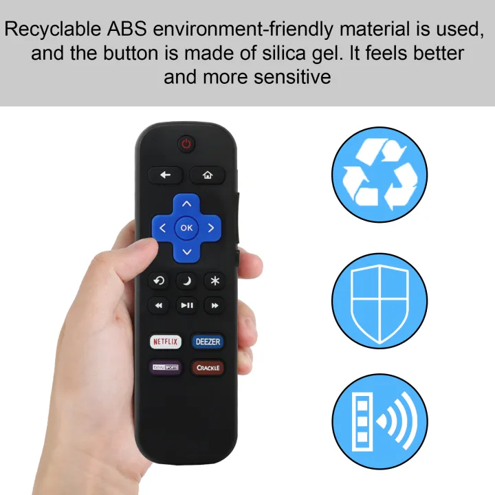 1 Pair Replacement Remote Control Use for Roku TV with Netflix DEEZER ...