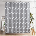 1pc Waterproof Gray Polyester Shower Curtain with Metal Grommets, 180*180cm Durable Fabric Bath Curtain for Bathroom Partitions.